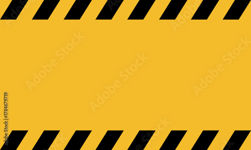 construction alert safety warning display, bright caution stripe sign with hazard patterns and space, vivid safety banner featuring hazard stripes and dedicated text area for warnings