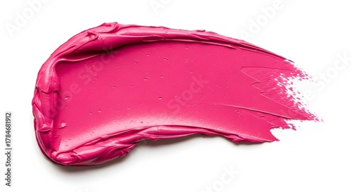 Pink lipstick smear creamy texture on white background beauty product for cosmetic advertising