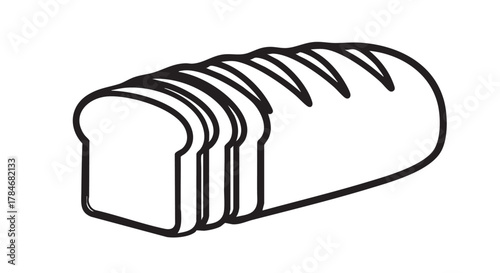 40. sliced bread loaf outline icon vector
