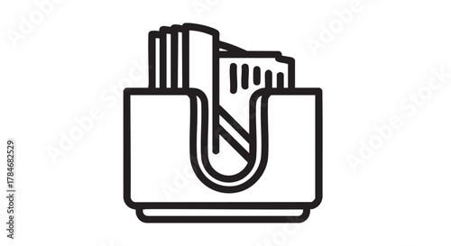 Cocktail napkins holder outline icon vector
