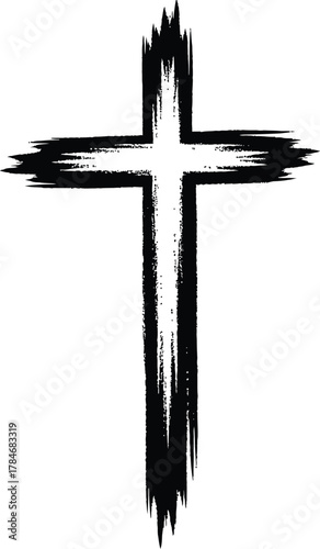 Christian cross vector grunge illustration religious symbol design eps silhouette