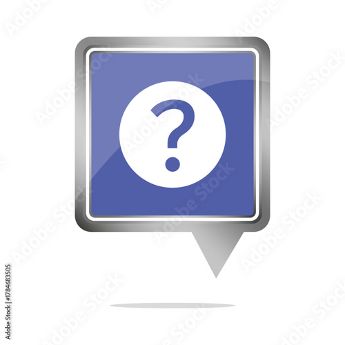 Question mark icon. Help support symbol. Query information element. Vector sign illustration.