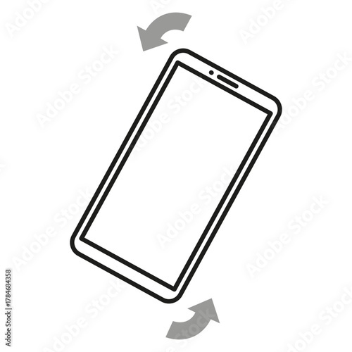 Mobile phone rotation. Screen turn Vector. Device orientation icon. Display spin symbol.