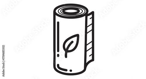 42. compost bin liners roll outline icon vector

