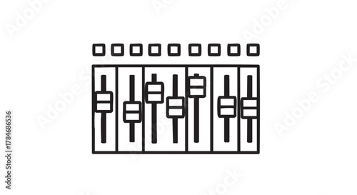 21. mixing console fader section outline icon vector
