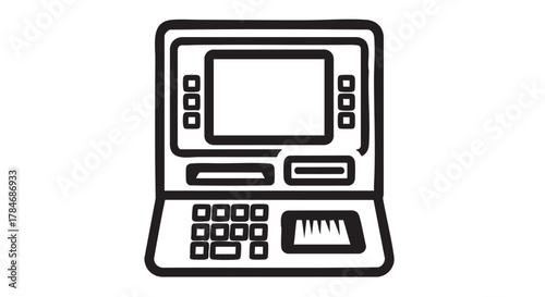 27. atm machine outline icon vector
