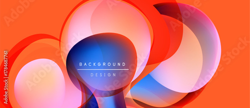 Abstract design features overlapping colorful circles. Gradient hues blend, creating dynamic visual effect. Text reads background design.