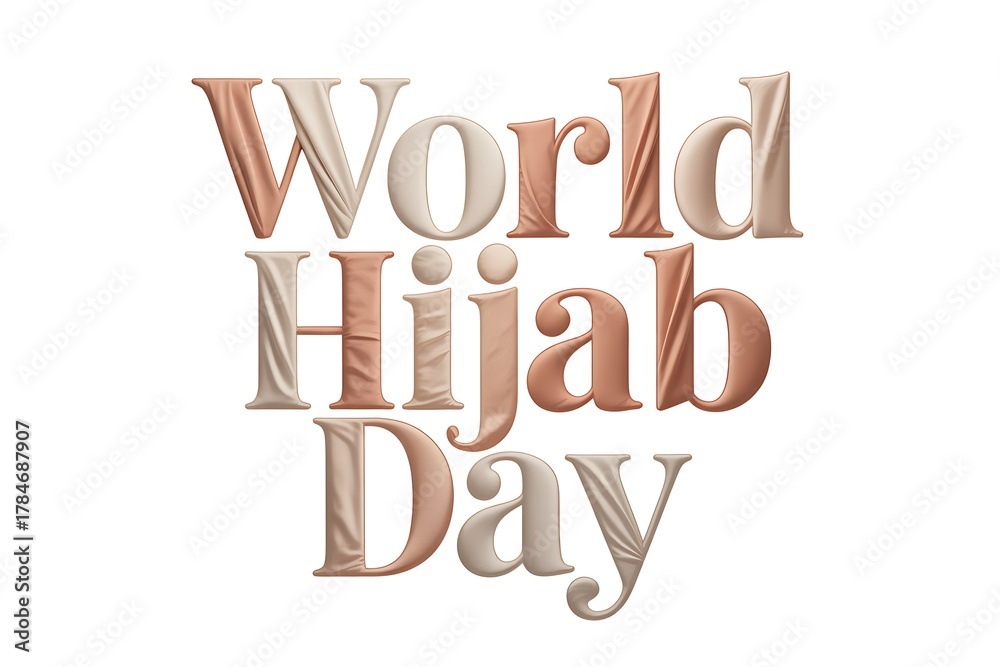 Obraz premium Promote cultural understanding and empowerment with this elegant World Hijab Day design for inclusive campaigns and events celebrating diversity and faith