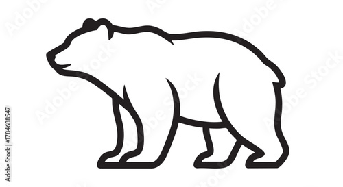 2. bear silhouette standing outline icon vector
