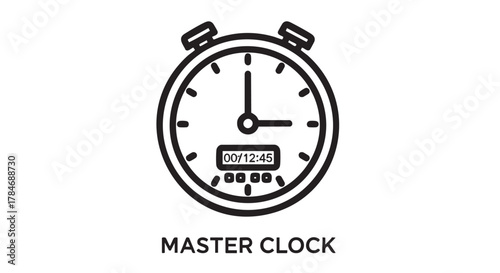 Studio master clock outline icon vector
