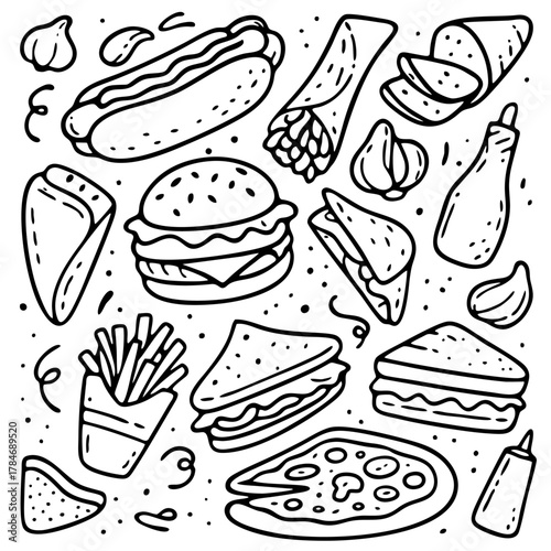 fast food icons, fastfood and friend