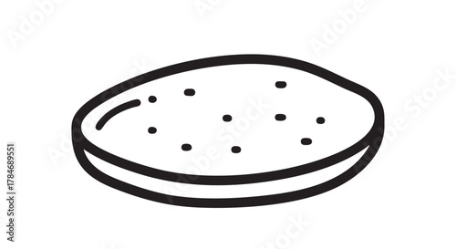 49. lavash bread outline icon vector
