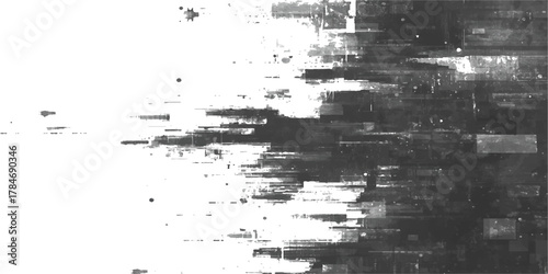 Abstract grunge background with a vintage film strip frame and textured border, featuring a rough black paint splash design