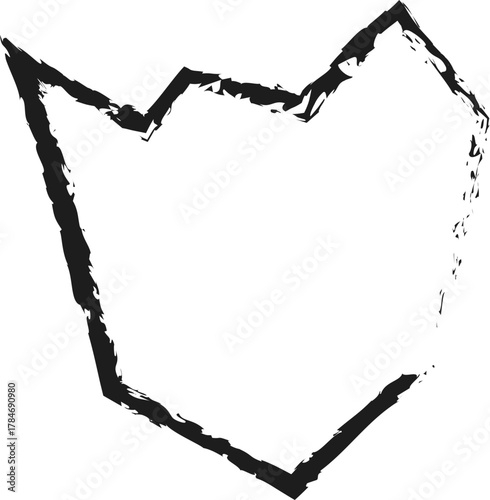 Elegant organic form with flowing lines outlined in brush strokes creating a balanced figure.