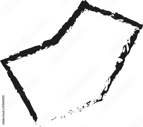 Abstract natural shape with a freeform design, outlined with fine brush strokes.