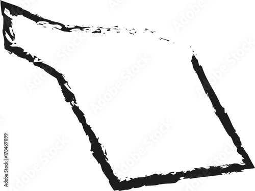 Polygonal abstract shape with ethereal, light brush strokes forming a complex form.