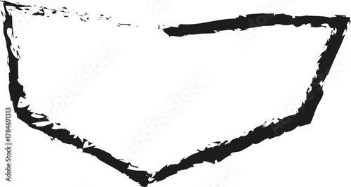 Irregular polygon with a hand-drawn, solid wave-like form outlined in a fine brush style.