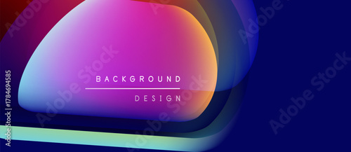 Abstract gradient shapes overlap. Vivid magenta, blue hues dominate design. Text reads background design centrally positioned. Modern aesthetic.