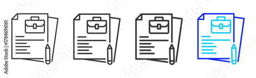 Executive Summary Icon Set Collection in Creative Outline Style for Business Intelligence Dashboard Data Analysis Visualization Forecast Report AI Analytics and Performance Design