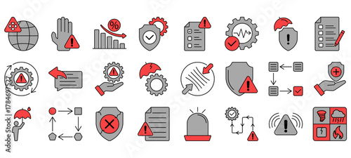 Set of mitigation Icons or symbols Vector fully editable file.