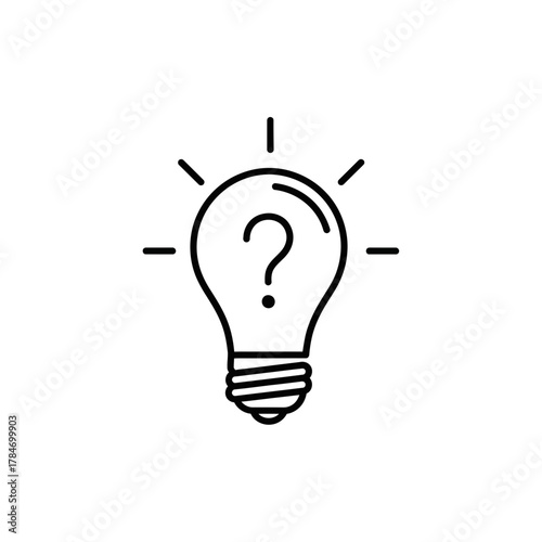 Idea Light Bulb with Question Mark Icon