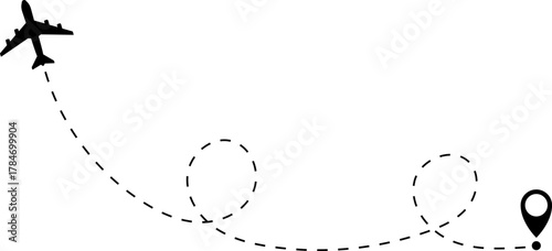 Airplane Route Icon. Travel symbol.