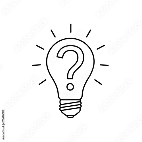Idea Light Bulb with Question Mark Icon
