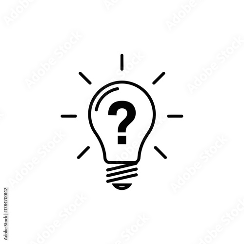 Idea Light Bulb with Question Mark Icon