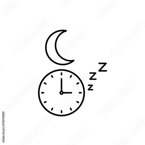 Sleep Time Clock with Moon Icon