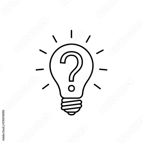 Idea Light Bulb with Question Mark Icon