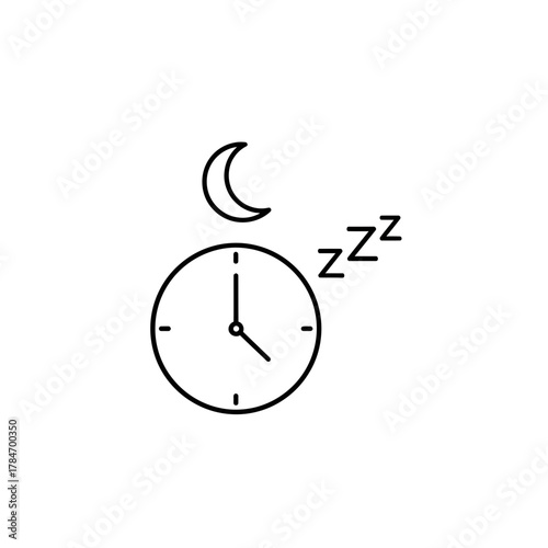 Sleep Time Clock with Moon Icon