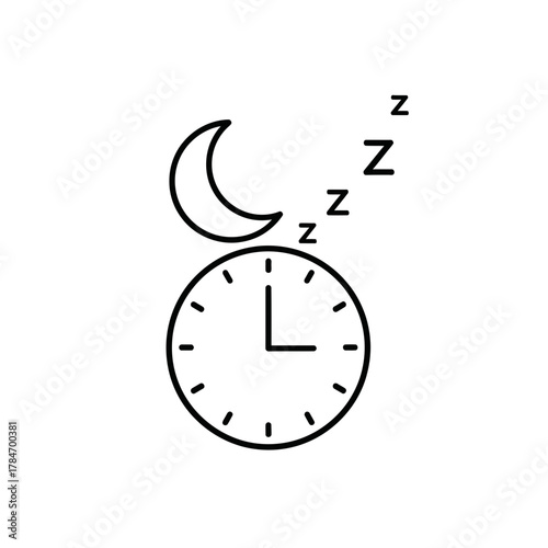 Sleep Time Clock with Moon Icon