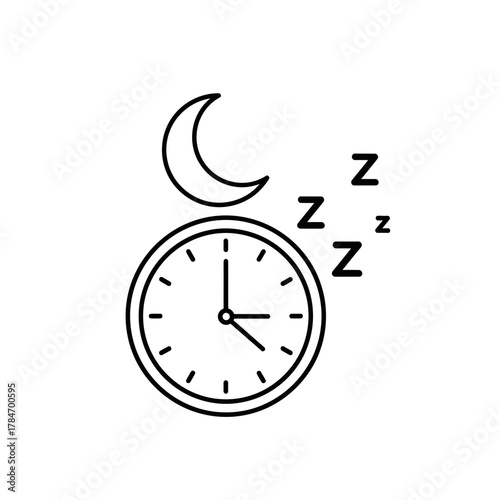 Sleep Time Clock with Moon Icon