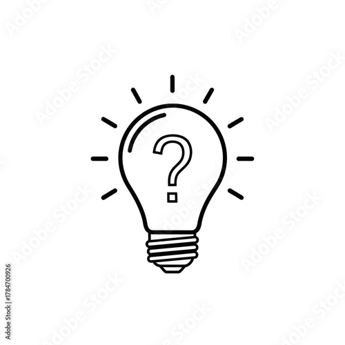 Idea Light Bulb with Question Mark Icon