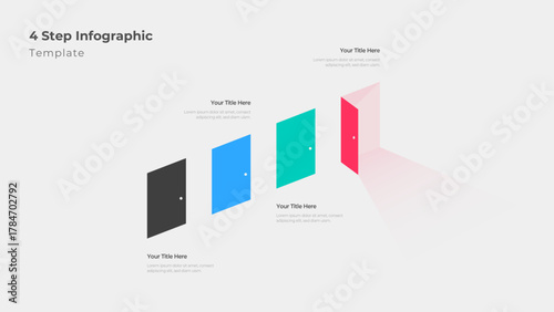 Minimal 4 Step Infographic Template for Modern Business Corporate Presentation