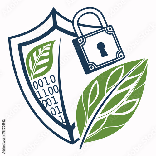 Green technology security and data protection concept