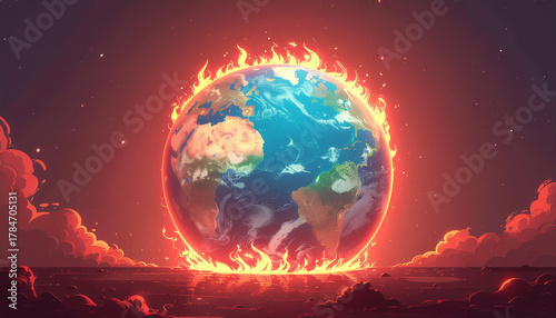 Fototapeta Naklejka Na Ścianę i Meble -  earth and fire