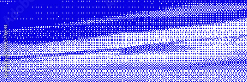 Graphic pixel backdrop. Blue pixelated and bitmap textured vector background. Retro 8bit technology software style.