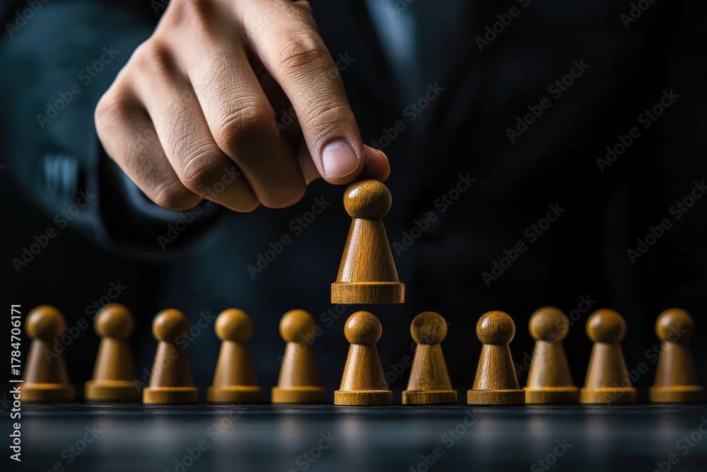 custom made wallpaper toronto digitalStrategic Placement: A hand carefully positions a chess piece, symbolizing thoughtful decision-making, strategic planning, and the concept of leadership and choices.
