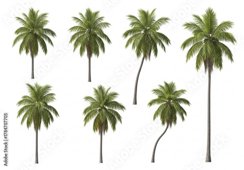 Collection of seven palm trees