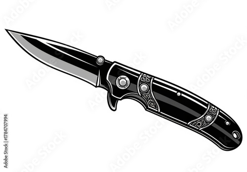 Black folding pocket knife