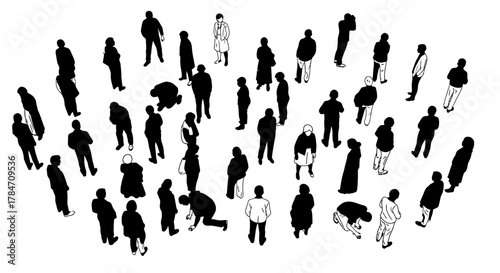 crowd of people diverse group of people gathering from above illustrating social dynamics and human interaction in a densely populated area