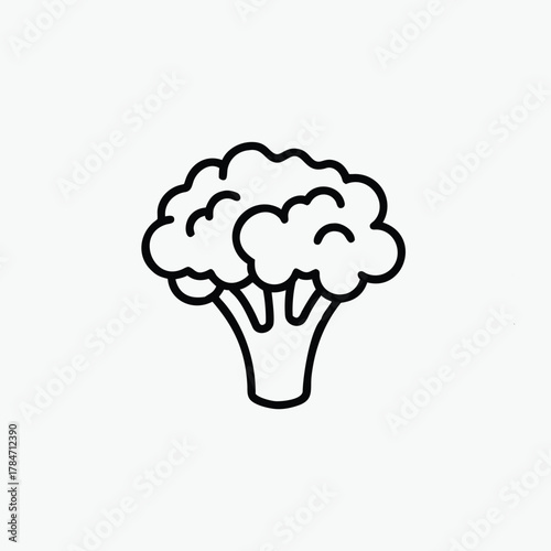 broccoli line art icon silhoutte vector template