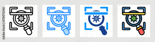 Virus Scan Icon Collection Set Multiple Style