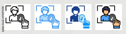 Biometric Authentication Icon Collection Set Multiple Style