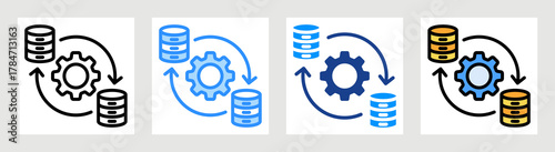 Data Sync Icon Collection Set Multiple Style