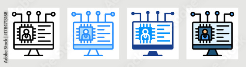 Digital Identity Icon Collection Set Multiple Style