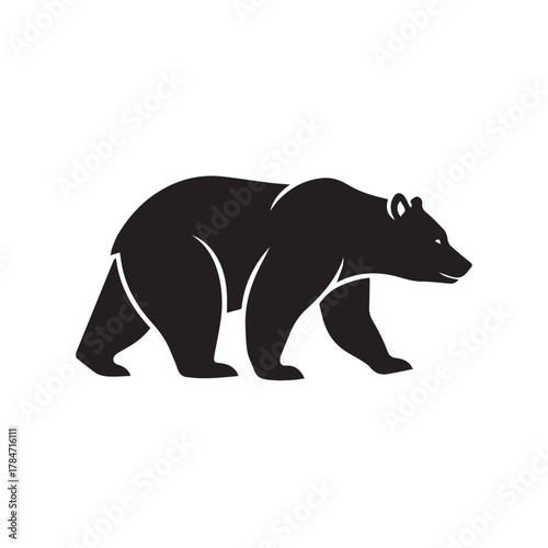 Silhouette of a bear walking