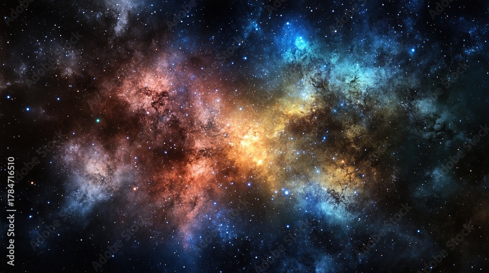 Fototapeta premium A single, glowing speck of cosmic dust on an epic journey through intergalactic space. 