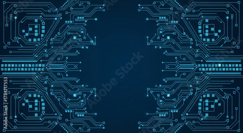 connectivity background with abstract blue electronic circuit board patterns, symbolizing advanced data networks and intelligent system infrastructure